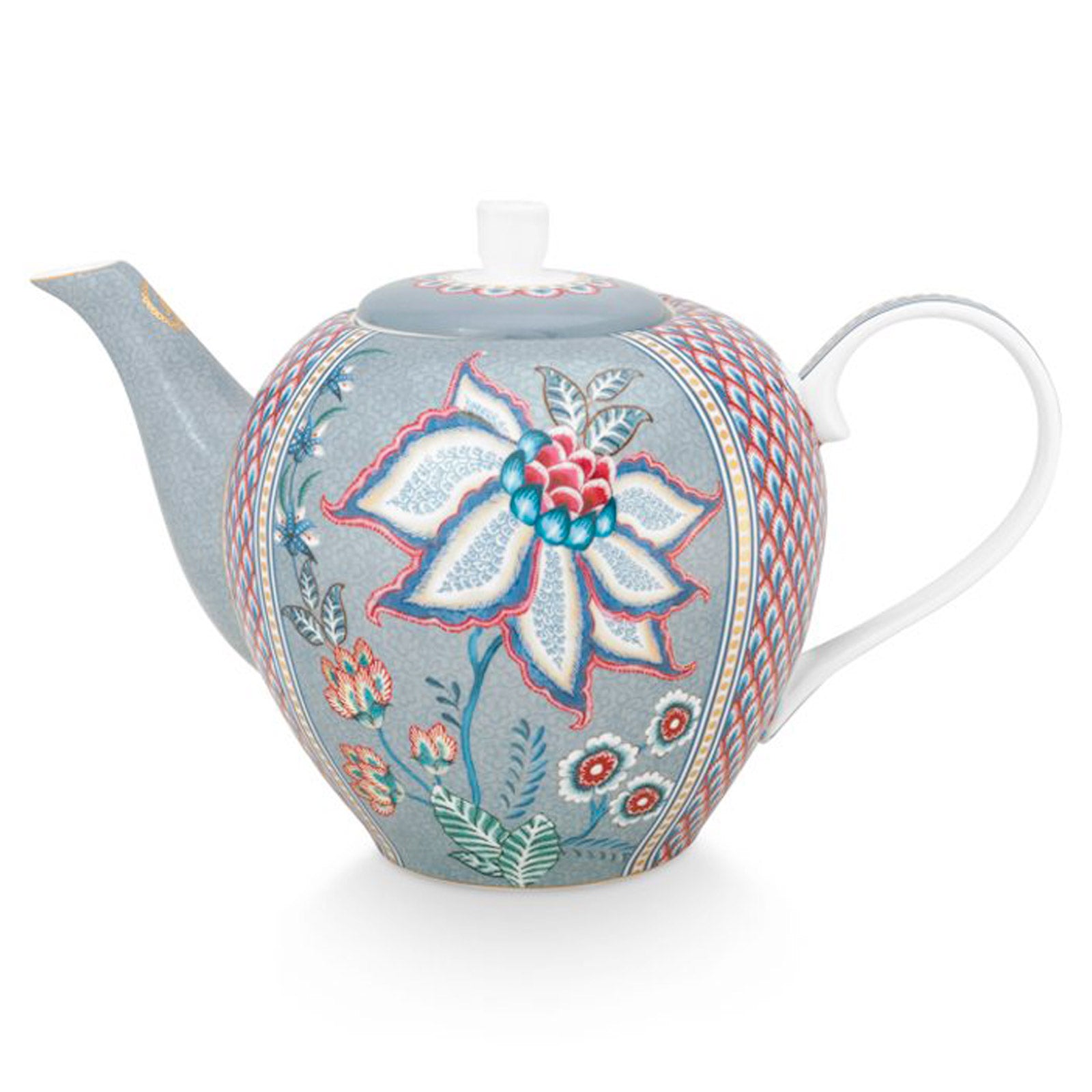 Pip Studio Flower Festival Large 1.6L Teapot - Light Blue