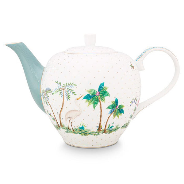 Pip Studio | Blushing Birds Large Teapot | White