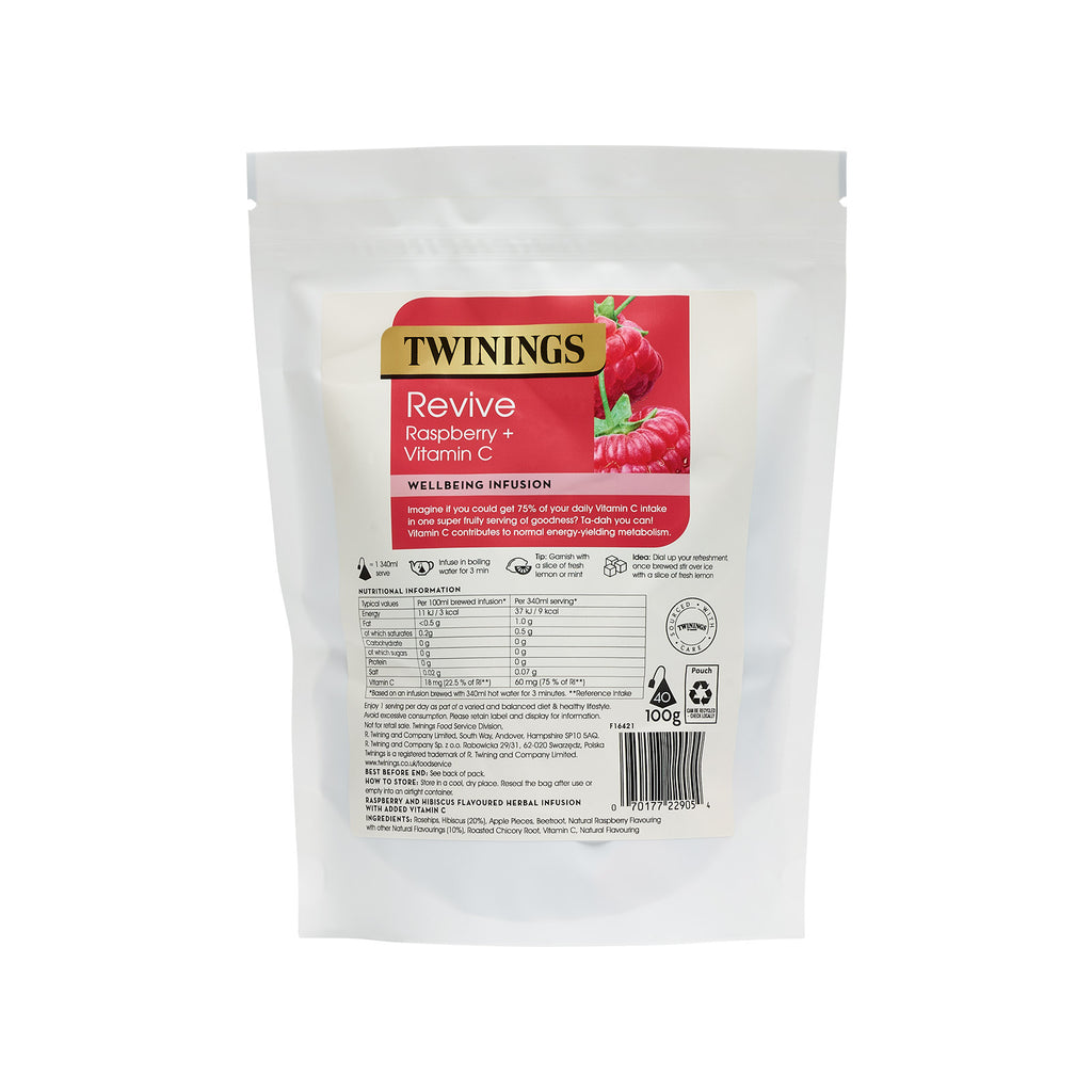 Revive Raspberry & Vitamin C - 40 Loose Pyramid Tea Bags