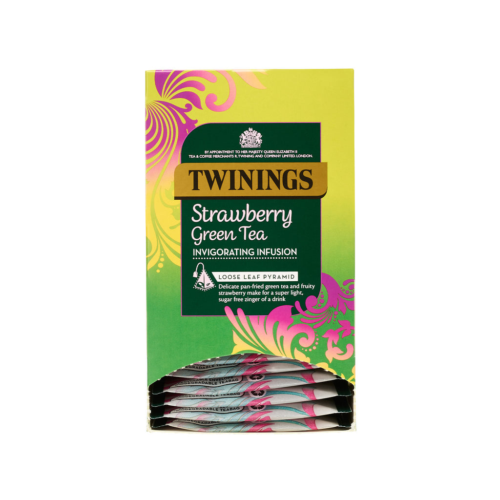 Strawberry Green Tea - 15 Pyramid Bags (Individually Wrapped)