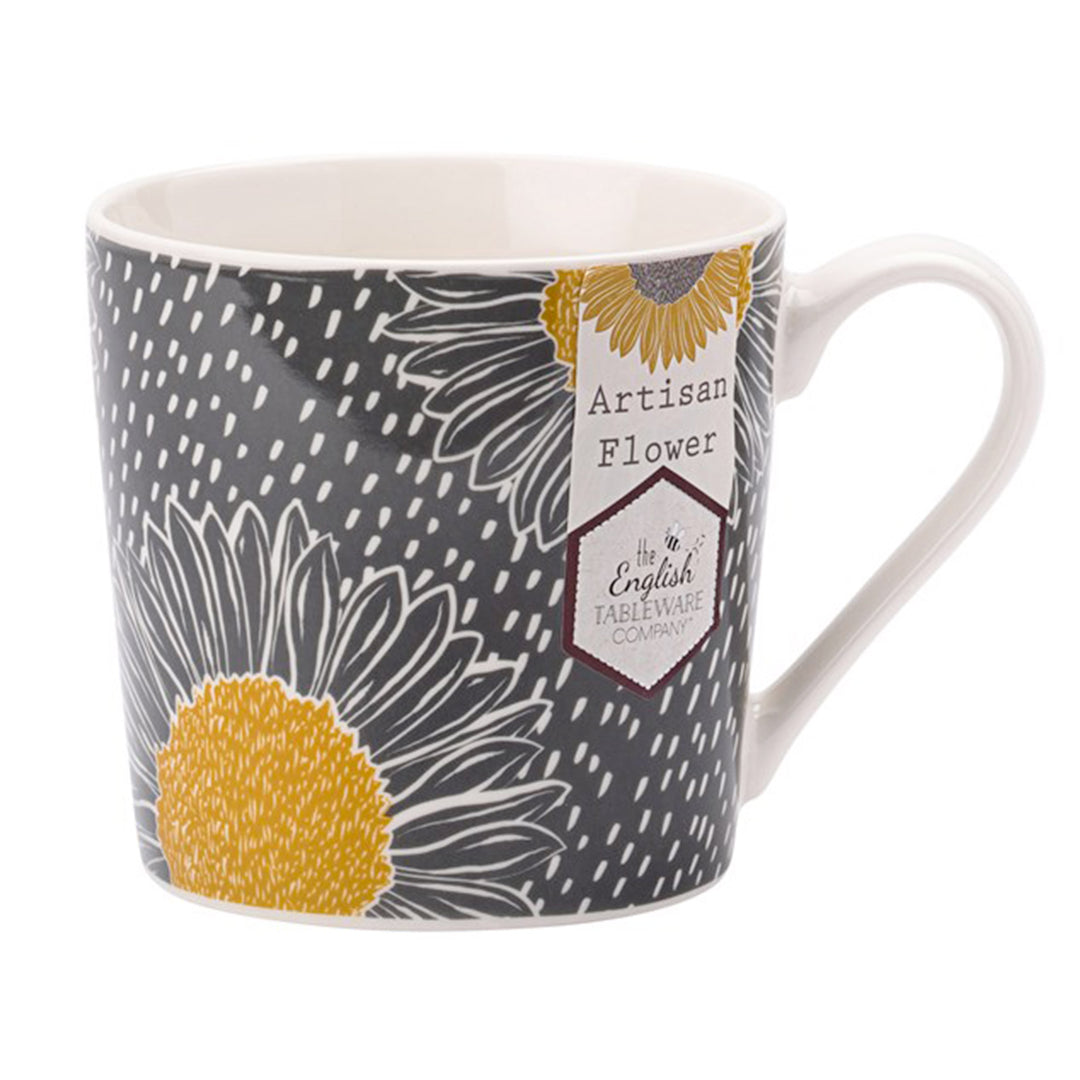 The English Tableware Company Artisan Yellow Flower Mug Grey Twinings